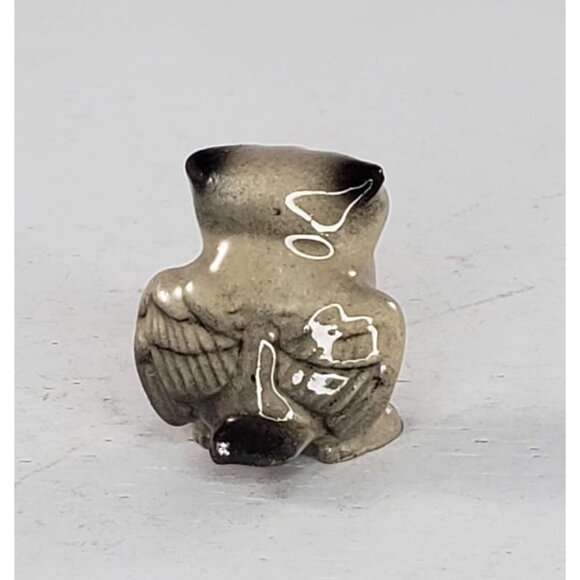 Hagen Renaker Barn Owl Grey Horned Brown Baby Miniature Figurine Set - Picture 4 of 12